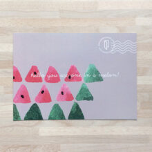 Witty Fruity Postcard with fruit illustrations by Peekmybook