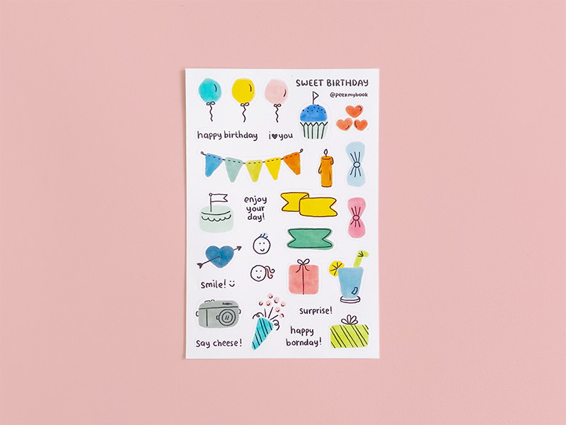 Sweet Birthday Stickers - Peekmybook