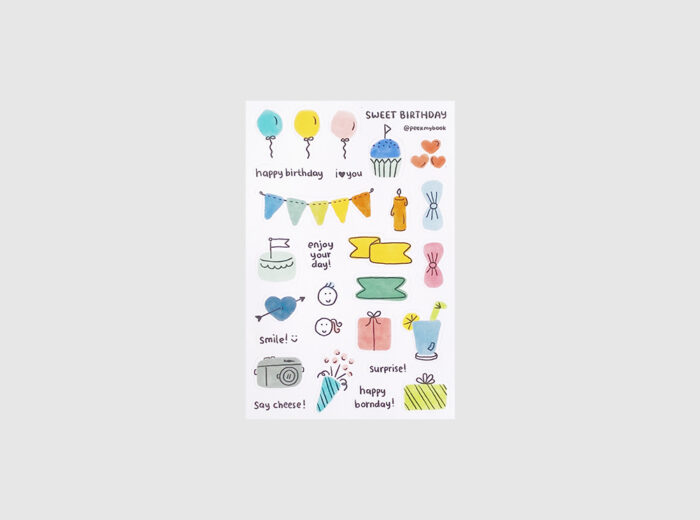 Sweet Birthday Stickers - Peekmybook