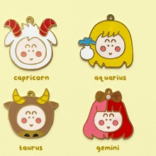 Zodiac Enamel Charms & Keychains by Peekmybook