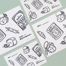 Custom Japanese Bakery Greeting Cards by Peekmybook