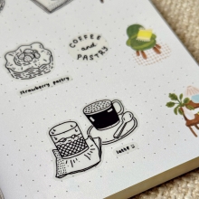 Coffee-and-Pastry-Sticker-Transparent-3 Coffee & Pastry transparent sticker sheet – vinyl stickers by Peekmybook