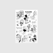 Flowers-sticker-cover Flowers Transparent Sticker Sheet by Peekmybook – floral vinyl stickers on white background