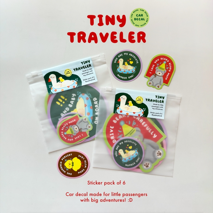 Tiny-Traveler-Car-Decal-1 Cute baby on board car decal illustration