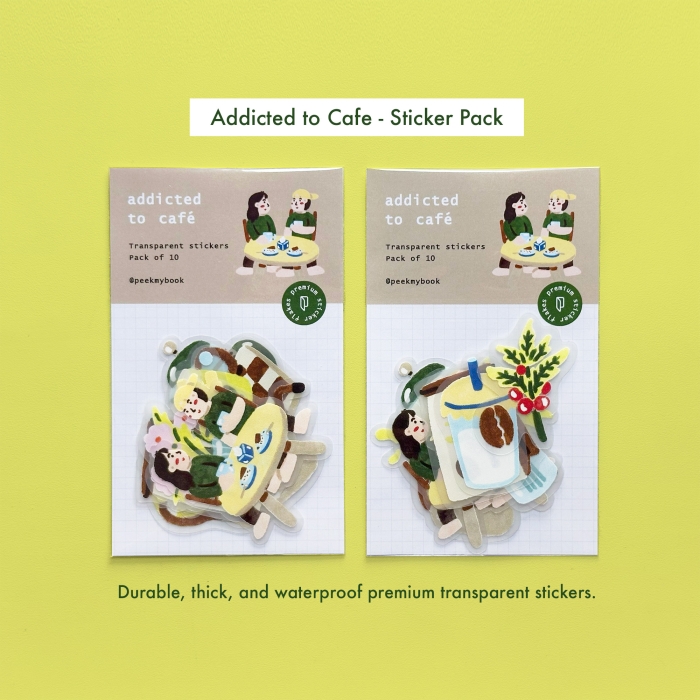Aesthetic coffee and matcha journaling stickers Peekmybook