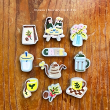 Aesthetic coffee and matcha journaling stickers Peekmybook