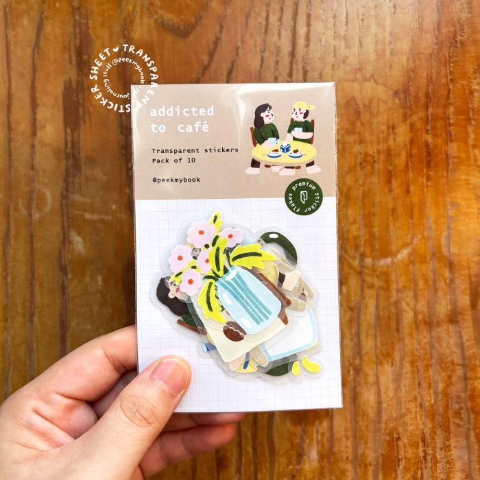 Aesthetic coffee and matcha journaling stickers Peekmybook