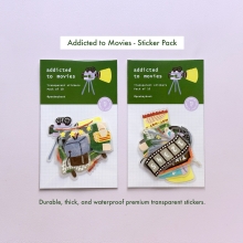 Addicted-to-Movies-Sticker-Pack-1 Cute movie theme decorative stickers Peekmybook