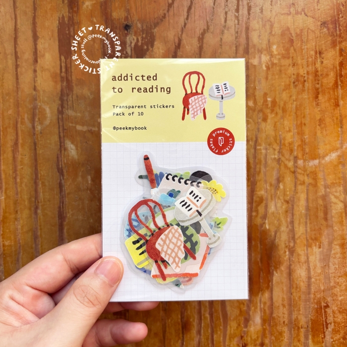 Addicted to Reading Sticker Pack 3 Peekmybook Addicted to Reading cozy reading decorative sticker pack