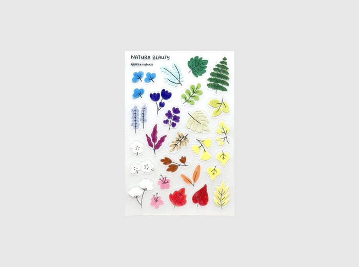 Plant and floral transparent vinyl stickers