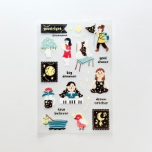Cozy night theme waterproof clear stickers