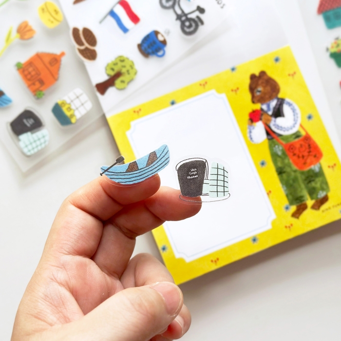 Whimsical Netherlands travel themed transparent sticker