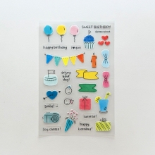 Sweet-Birthday-Transparent-Sticker-3 Sweet Birthday transparent sticker sheet with cute colorful birthday illustrations by Peekmybook