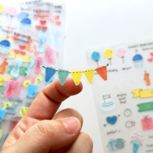 Sweet-Birthday-Transparent-Sticker-4 Sweet Birthday transparent sticker sheet with cute colorful birthday illustrations by Peekmybook