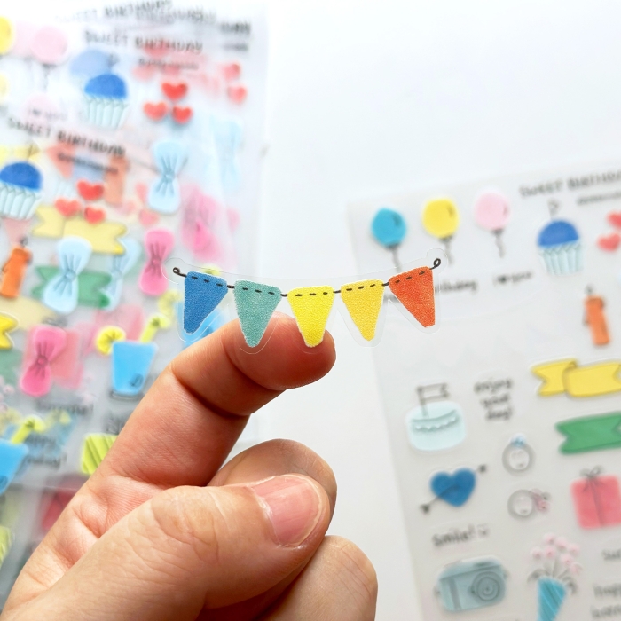 Sweet-Birthday-Transparent-Sticker-4 Sweet Birthday transparent sticker sheet with cute colorful birthday illustrations by Peekmybook