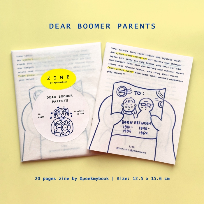 Peekmybook Dear Boomer Parents illustrated zine booklet