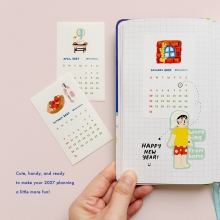 2027-Writable-Calendar-Sticker-3 Mini writable 2027 calendar stickers used in a planner or journal