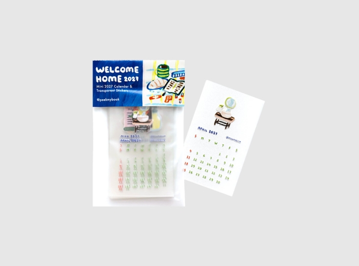 Mini 2027 transparent calendar sticker pack by Peekmybook