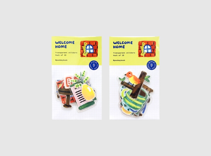 Welcome Home 1 transparent illustrated sticker pack by Peekmybook