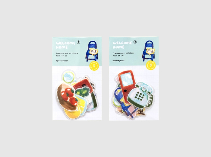 Welcome Home 2 transparent illustrated sticker pack by Peekmybook