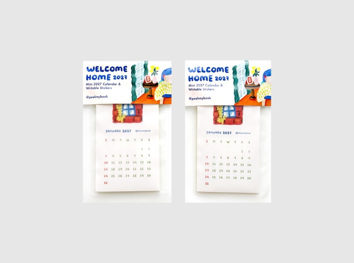Mini 2027 writable calendar sticker pack by Peekmybook