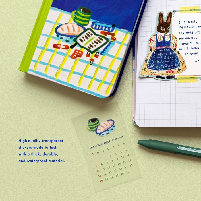 Welcome-Home-2027-Calendar-Sticker-3 Mini 2027 transparent calendar sticker pack by Peekmybook