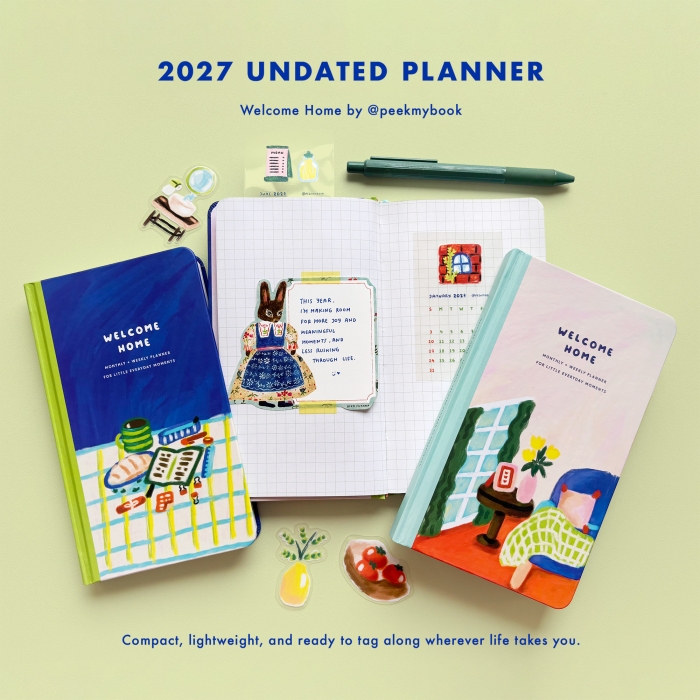 Welcome-Home-2027-Pocket-Planner-1 Compact pocket-sized Welcome Home 2027 undated planner by peekmybook