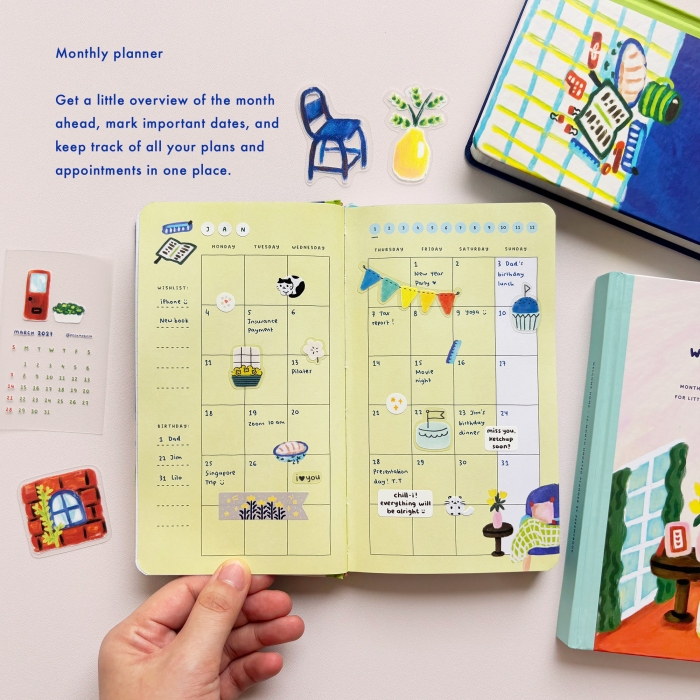 Welcome-Home-2027-Pocket-Planner-5 Compact pocket-sized Welcome Home 2027 undated planner by peekmybook