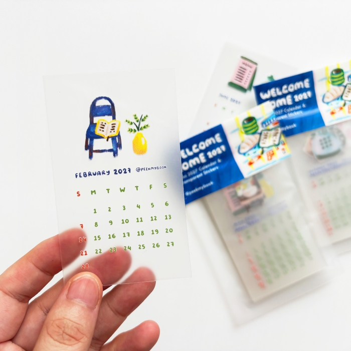 Welcome-Home-2027-Pocket-Planner-6 Mini 2027 transparent calendar sticker pack by Peekmybook
