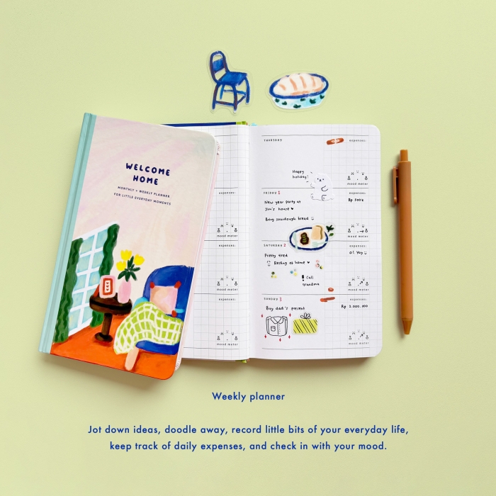 Welcome-Home-2027-Pocket-Planner-7 Compact pocket-sized Welcome Home 2027 undated planner by peekmybook